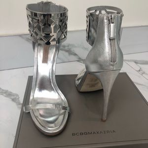 BCBG Metallic Silver Heels - Size 10